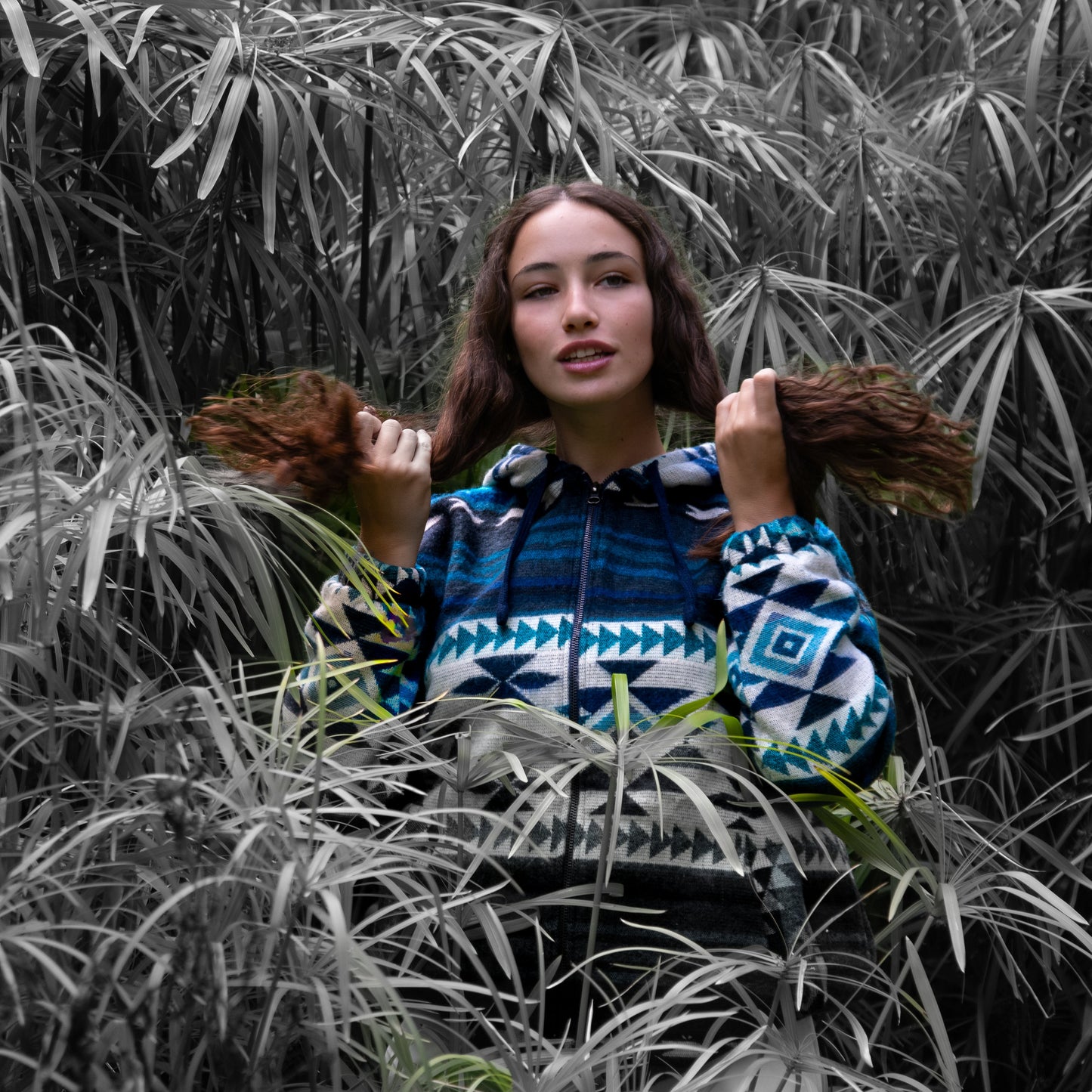 YAKU Jacket – Handmade Wool & Alpaca Hoodie | Water Spirit Boho Style
