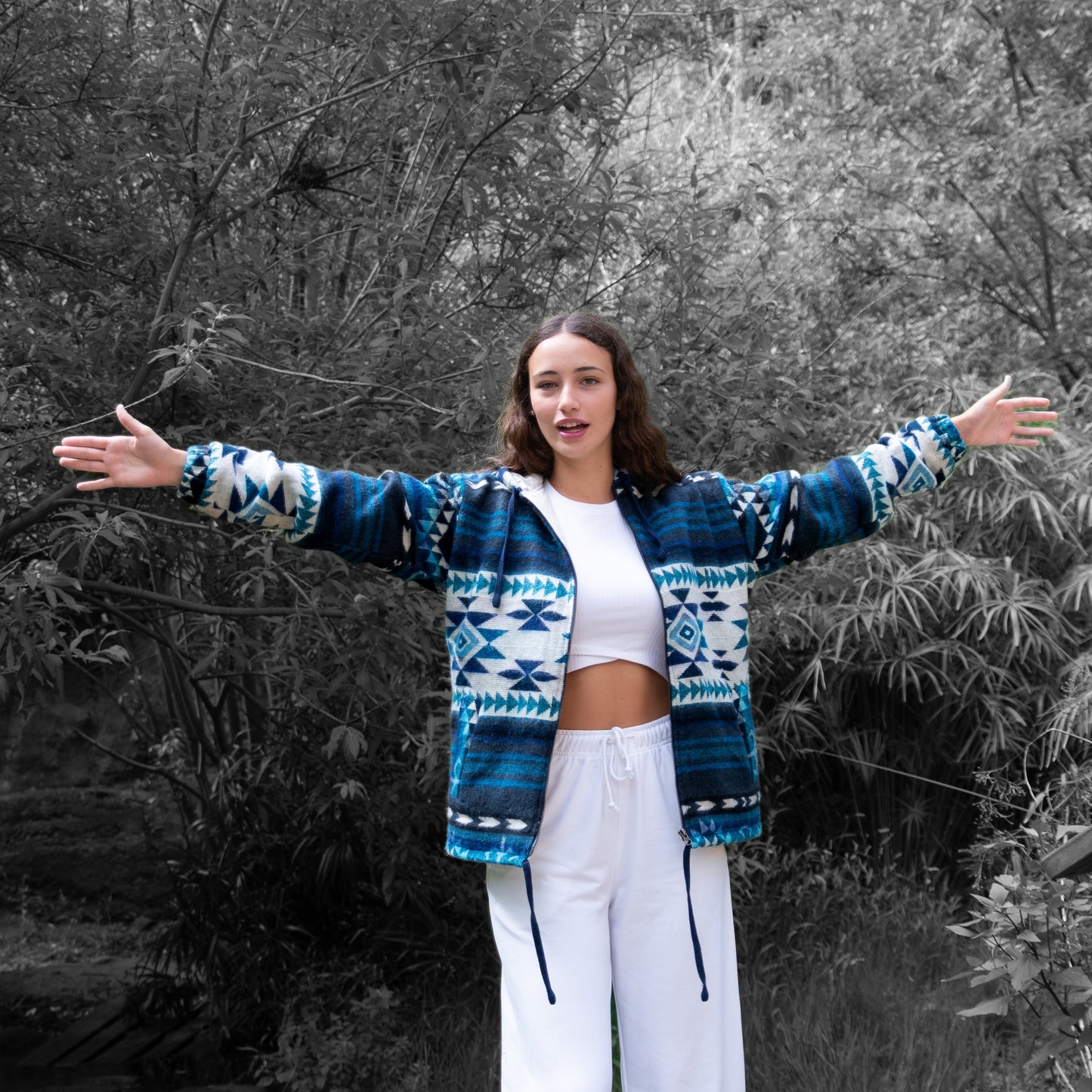 YAKU Jacket – Handmade Wool & Alpaca Hoodie | Water Spirit Boho Style